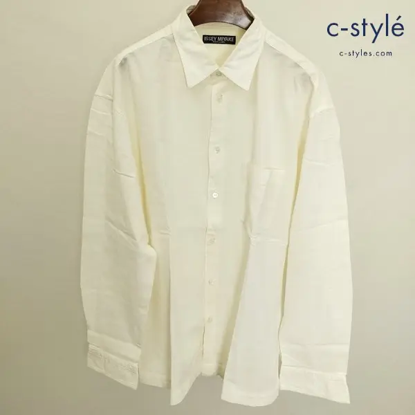 ISSEY MIYAKE WHITE LABEL 長袖シャツ 4 アイボリー 綿100 日本製 ME42FJ530