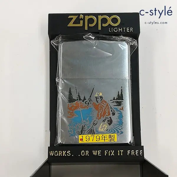 ZIPPO ジッポー 1979年製 釣り人 FISHING オイルライター シルバー 喫煙具