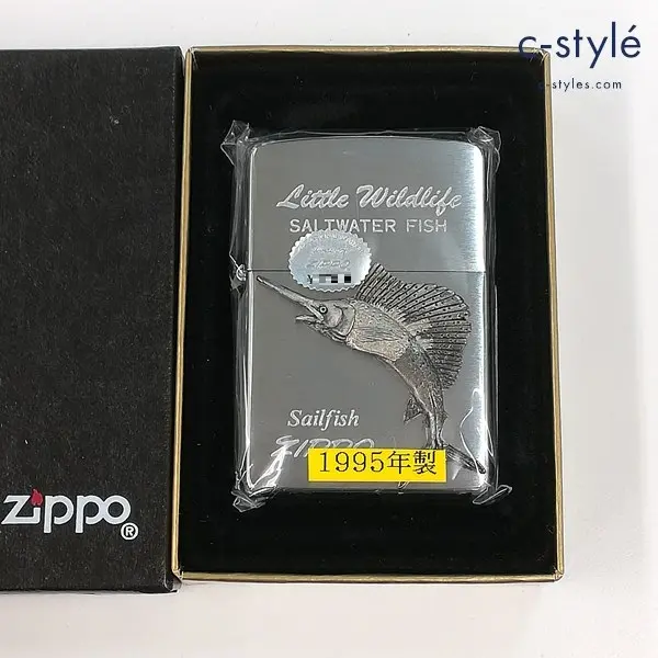 ZIPPO ジッポー 1995年製 Sailfish SALTWATER FISH オイルライター シルバー 喫煙具