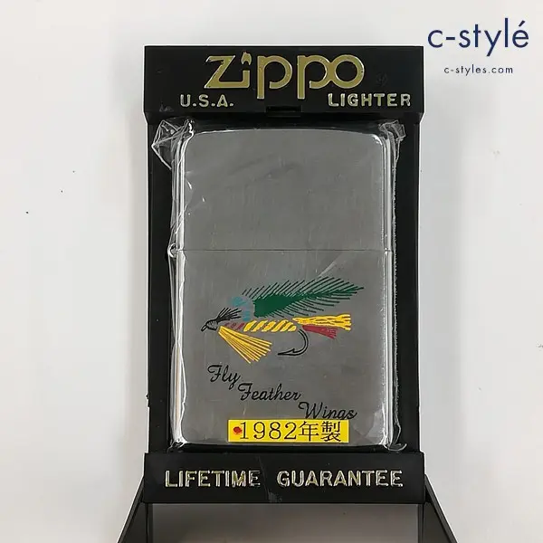 ZIPPO ジッポー 1982年製 Fly Feather wings オイルライター シルバー 喫煙具