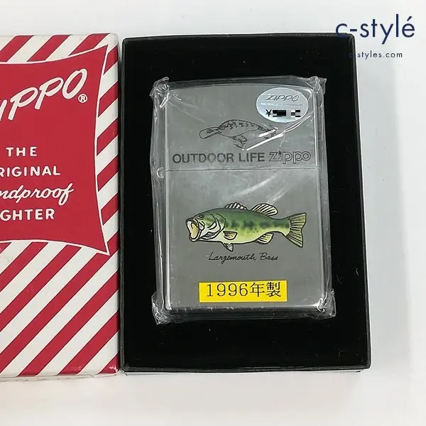 ZIPPO ジッポー 1996年製 OUTDOOR LIFE Largemouth Bass オイルライター シルバー 喫煙具