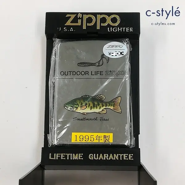 ZIPPO ジッポー 1995年製 OUTDOOR LIFE Bass オイルライター シルバー 喫煙具