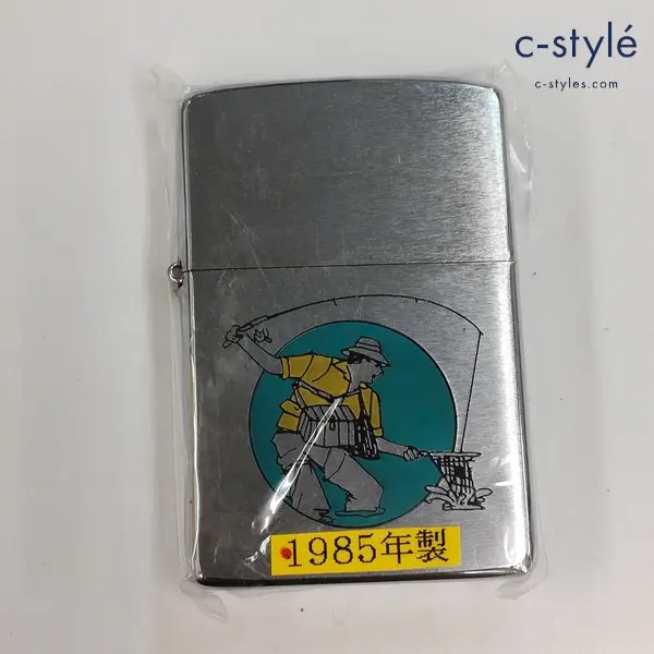 ZIPPO ジッポー 1985年製 釣り人 FISHING オイルライター シルバー 喫煙具