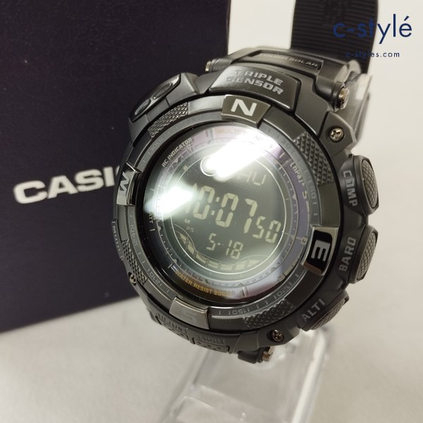 CASIO カシオ PRO TREK プロトレック 腕時計 ブラック PRW-1500YJ 電波ソーラー デジタル
