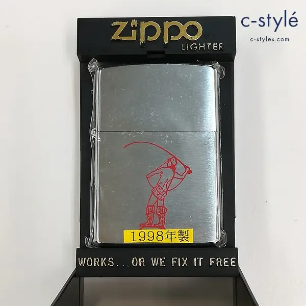 ZIPPO ジッポー 1998年製 Fishing 釣り人 オイルライター シルバー 喫煙具