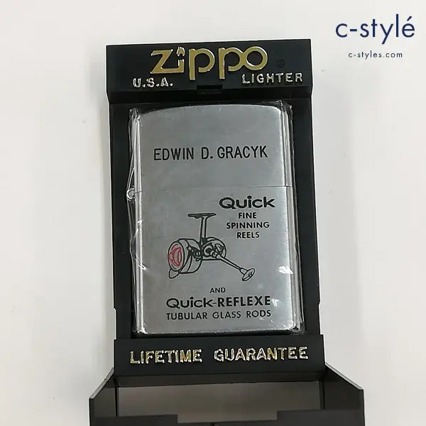 ZIPPO ジッポー EDWIN D.GRACYK 釣り リール オイルライター シルバー 喫煙具