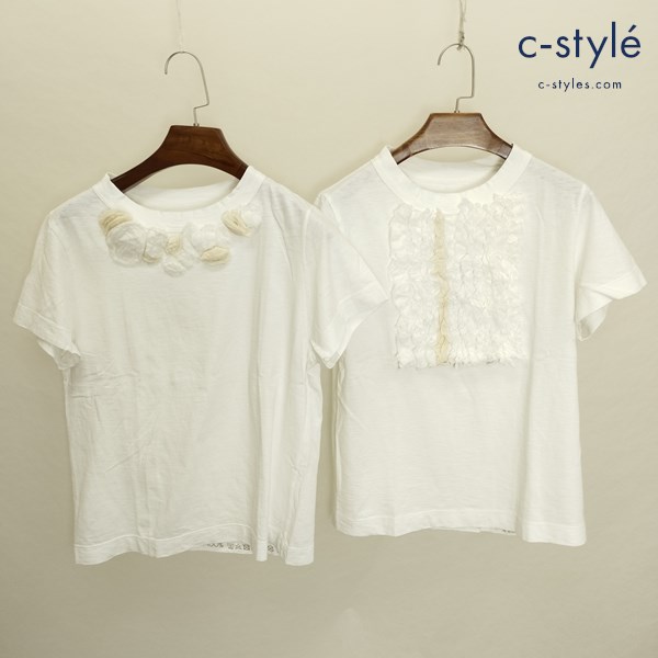 45R フォーティーファイブアール Tシャツ 2 ホワイト 半袖 綿100 日本製 レディース 計2点