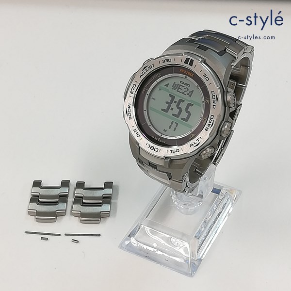 CASIO カシオ PRO TREK プロトレック 腕時計 シルバー PRW-3100T 電波ソーラー