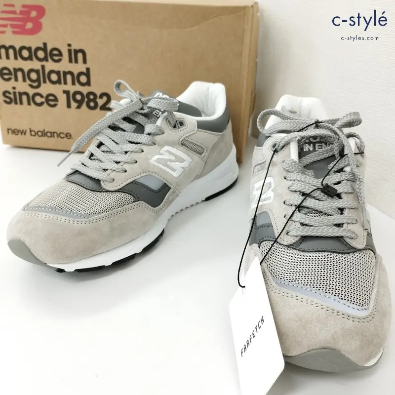 New Balance ニューバランス スニーカー 8・1/2 グレー M1530GL スエード調 MADE IN UK 靴 刺繍 シューズ