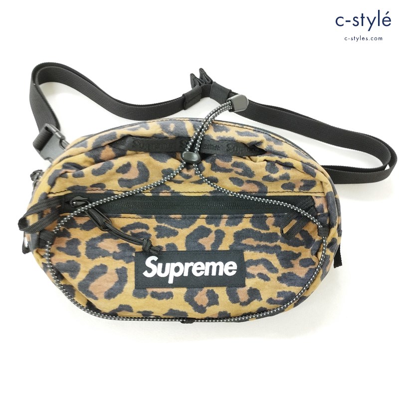 Supreme シュプリーム Leopard Waist Bag ウエストバッグ ベージュ×ブラック ボックスロゴ