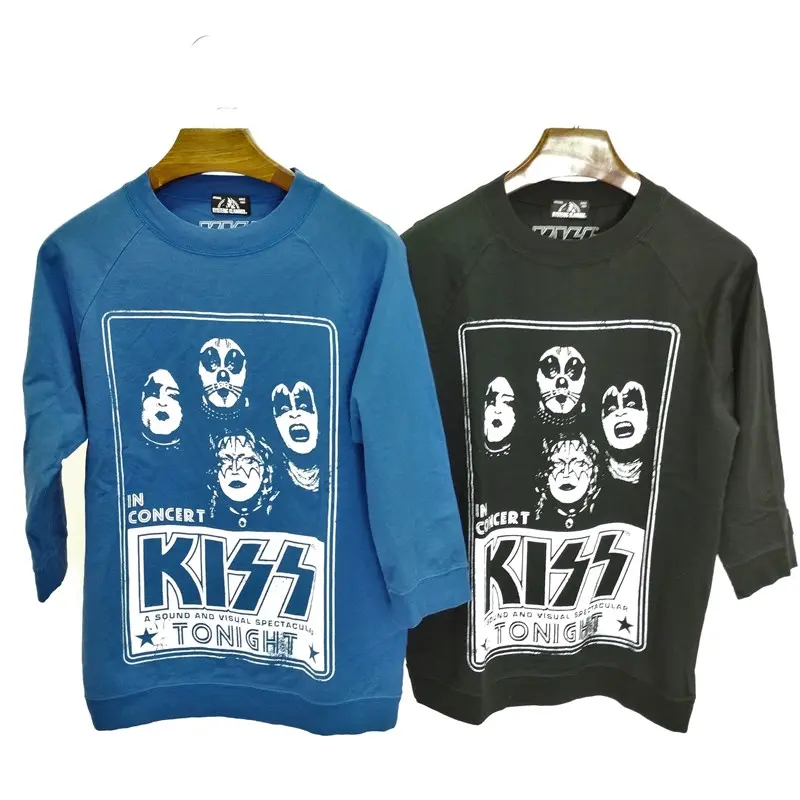 HYSTERIC GLAMOUR KISS TONIGHTプリント 七分袖 Tシャツ FREE ブラック ブルー レディース 計2点