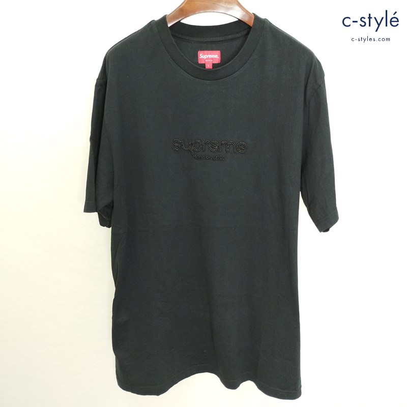 Supreme シュプリーム 22SS Beaded Logo S/S Top L ブラック Tシャツ 半袖 綿100 ビーズ