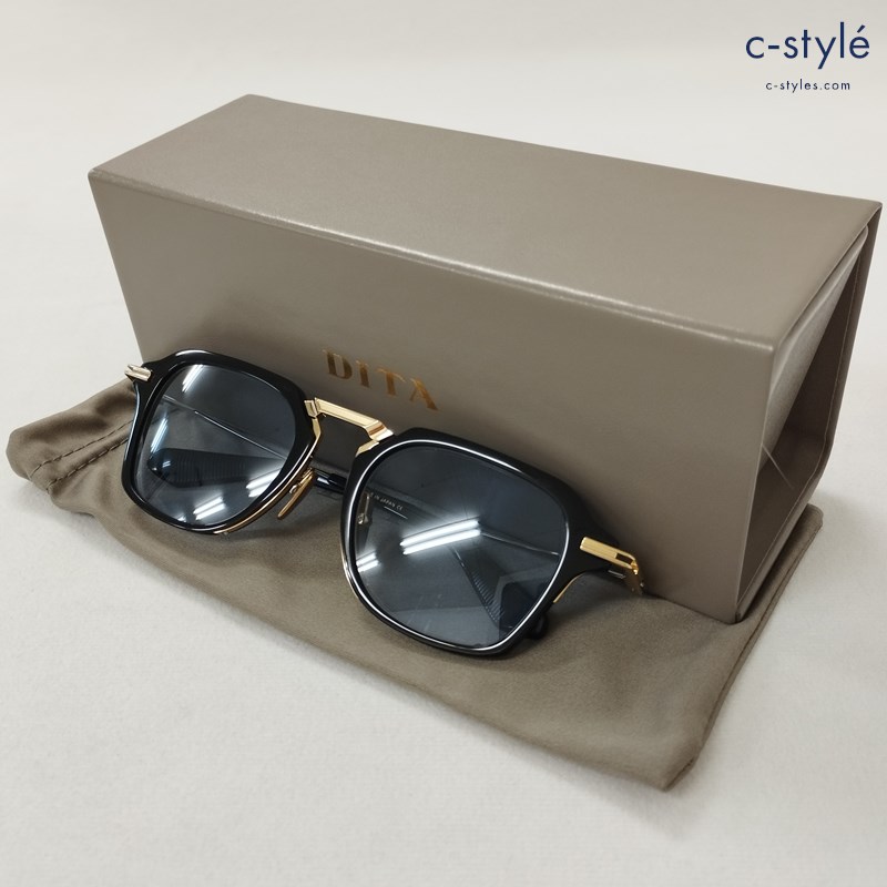 DITA サングラス 51□21-140 ブラック×ゴールド AEGEUS DTX413-A-01 日本製 眼鏡 メガネ アイウェア