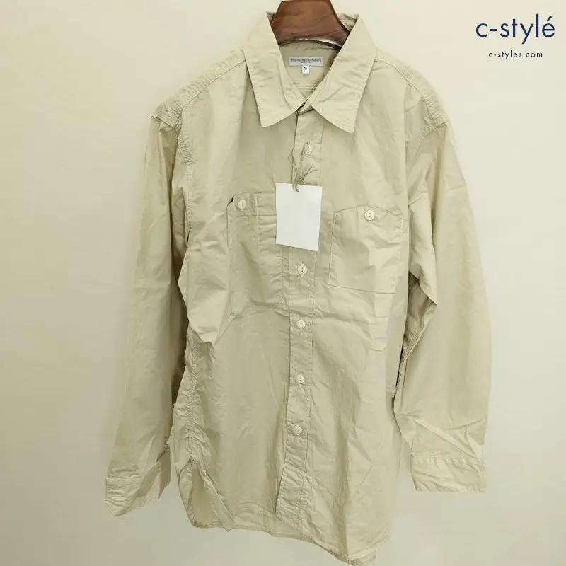 ENGINEERED GARMENTS エンジニアドガーメンツ 長袖シャツ S ベージュ系 綿100 無地 アメリカ製
