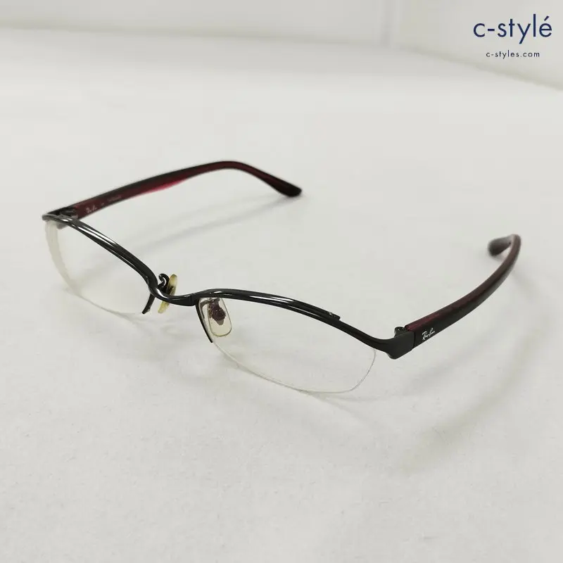 Ray-Ban RB8560 眼鏡 53□18-145 ワインレッド メガネ ハーフリム ナイロール チタニウム 度入り