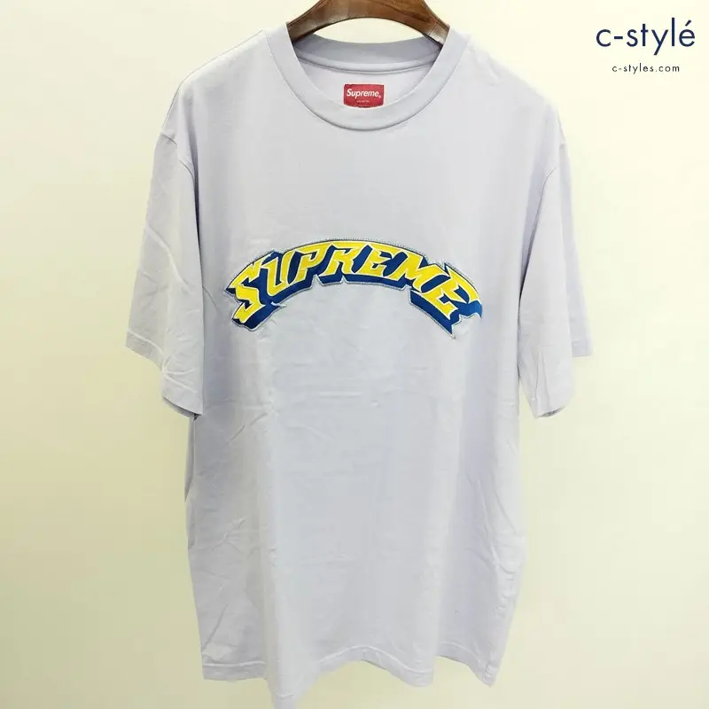 Supreme シュプリーム 22SS Appligue Arc S/S Tee Tシャツ L パープル 半袖 コットン100