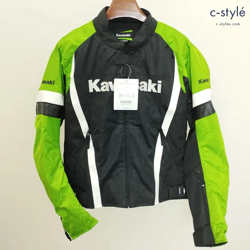 KAWASAKI カワサキ レーシングメッシュブルゾン M ブラック×グリーン