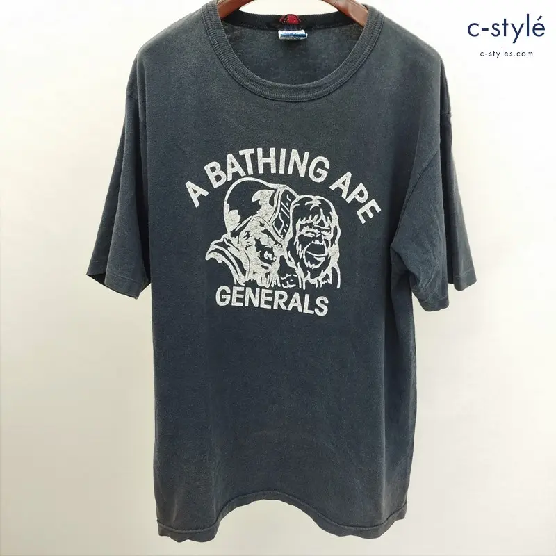 A BATHING APE×Champion A BATHING APE GENERALSロゴTシャツ L ネイビー ビンテージ 90’s 古着 トリコタグ