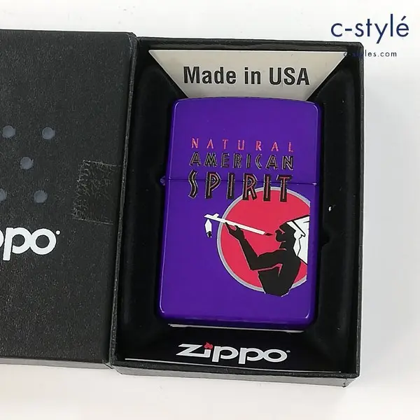 ZIPPO ジッポー 2面加工 2016年製 オイルライター パープル 喫煙具