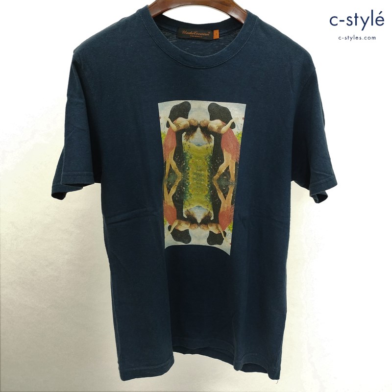 UNDERCOVER アンダーカバー 半袖ロゴプリントTシャツ 1 ネイビー ロゴT バックプリント 綿100 日本製
