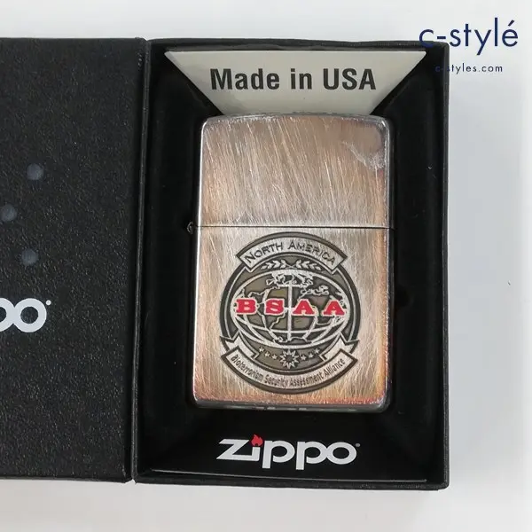 ZIPPO ジッポー BSAA両面＆ダメージ加工 オイルライター シルバー 喫煙具