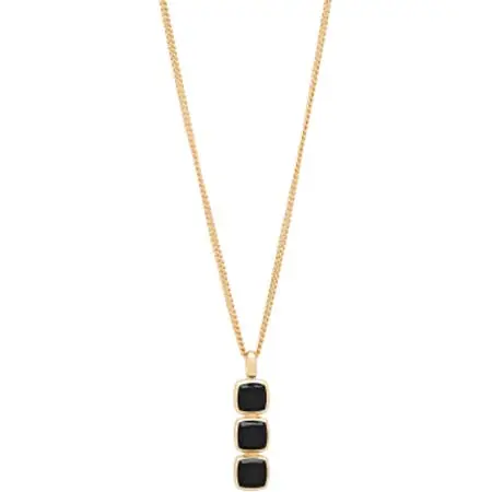 TOM WOOD(トムウッド) Mini Cushion Pendant Onyx Gold