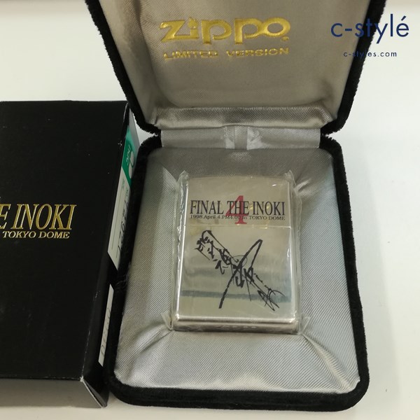 ZIPPO ジッポー アントニオ猪木 FINAL THE INOKI 4 98年製 シリアルナンバー オイルライター シルバー 喫煙具