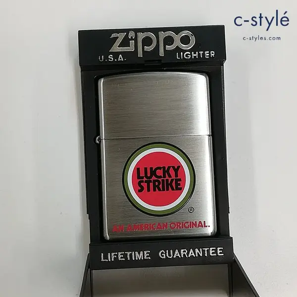 ZIPPO ジッポー LUCKY STRIKE ラッキーストライク ロゴ オイルライター シルバー 喫煙具