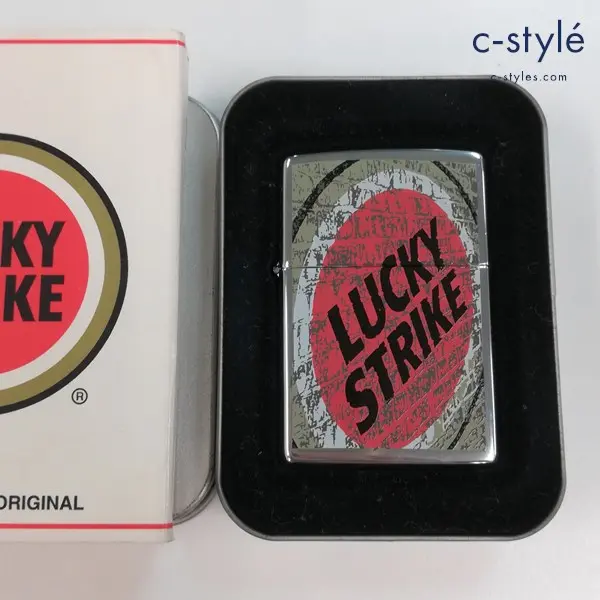 ZIPPO ジッポー LUCKY STRIKE ラッキーストライク 斜めロゴ オイルライター シルバー 喫煙具の買取金額(買取実績)