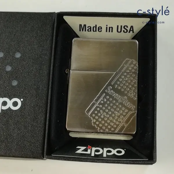 ZIPPO ジッポー 1935 REPLICA レプリカ セブンスター 両面 斜めロゴ 2008年製 オイルライター 喫煙具 タバコ