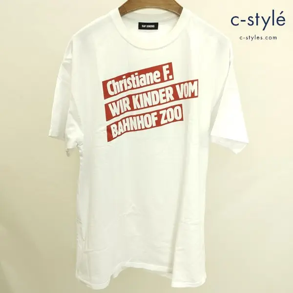 Raf Simons CHRISTIANE F. COLLECTION WHITE KINDER BAHNHOF ZOO TEE S ホワイト 綿100 半袖 Tシャツ