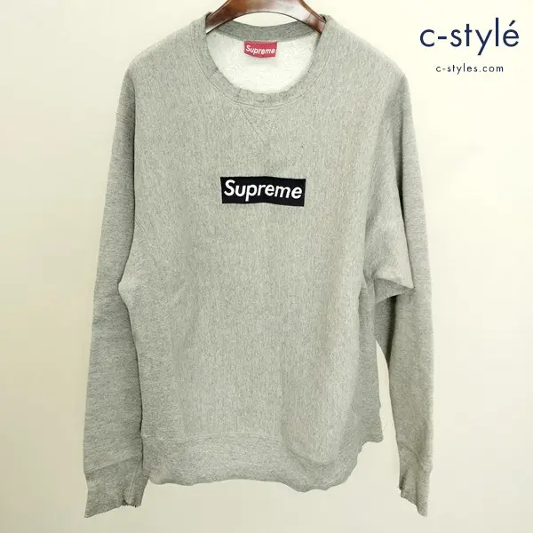 Supreme シュプリーム スウェット L グレー トレーナー ボックスロゴ 刺繍 長袖 USA製 前Vの買取金額(買取実績)