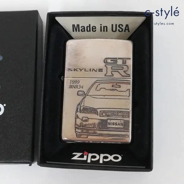 ZIPPO ジッポー SKYLINE GTR 1999 BNR34 シリアルナンバー オイルライター シルバー