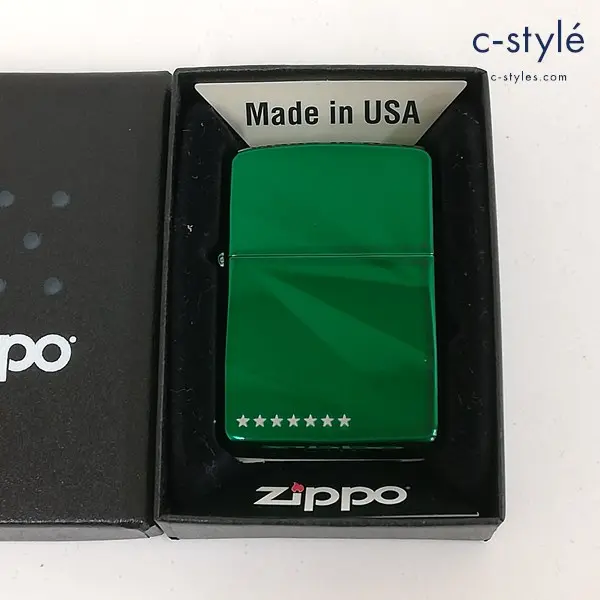 ZIPPO ジッポー セブンスター アーマー両面特殊 シャインカット2007年製 オイルライター グリーン 喫煙具