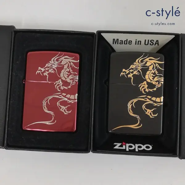 ZIPPO ジッポー トライバルドラゴン オイルライター レッド ブラック 喫煙具