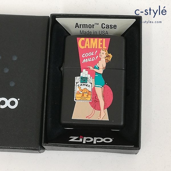 ZIPPO ジッポー CAMEL キャメル COOL!MILD! ピンナップガール オイルライター マットブラック 喫煙具