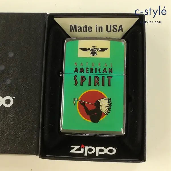 ZIPPO ジッポー AMERICAN SPIRIT アメリカンスピリット 樹脂プレート エメラルドグリーン オイルライターの買取金額(買取実績)