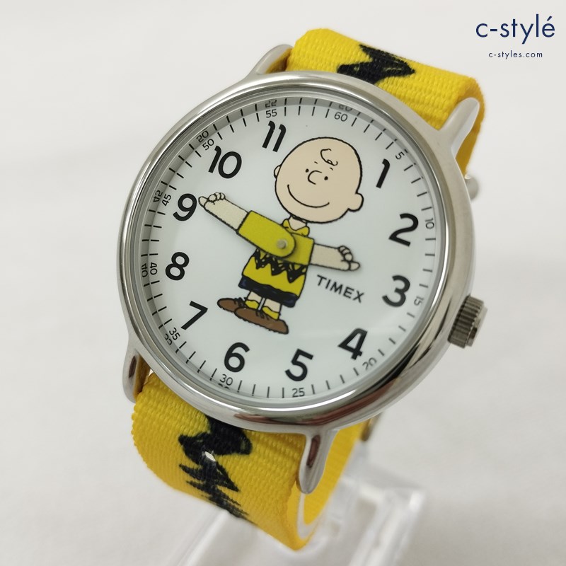 TIMEX 腕時計 イエロー PEANUTS SNOOPY スヌーピー Charlie Brown チャーリーブラウン クォーツ