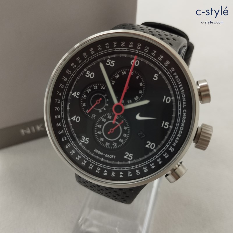 NIKE ナイキ クロノグラフ クォーツ WC0052 腕時計 ブラック