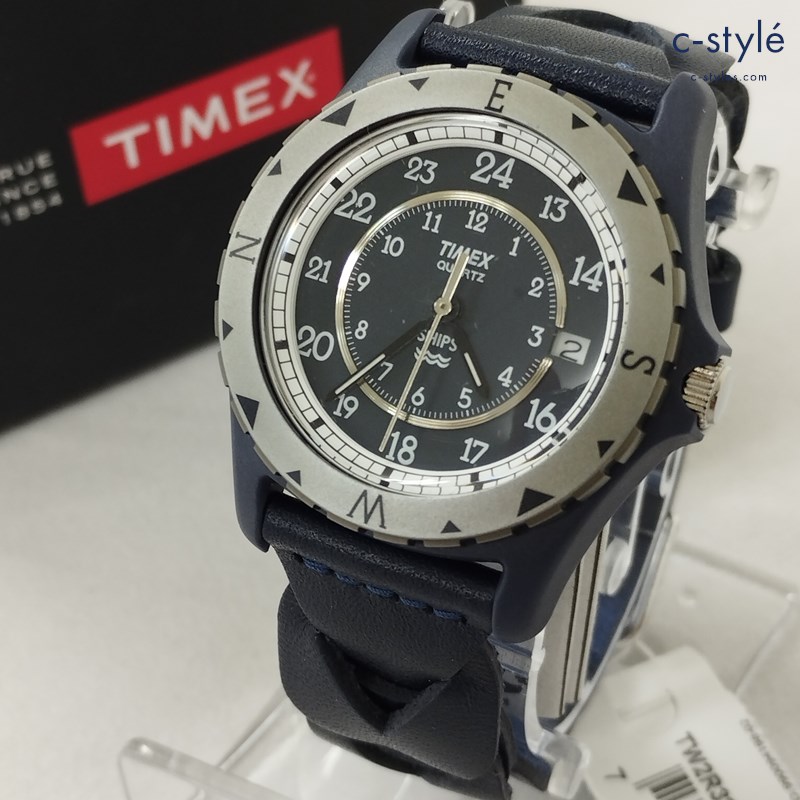 TIMEX タイメックス SHIPS×TIMEX SAFARI TW2R32800 腕時計 ネイビー クォーツ レザー