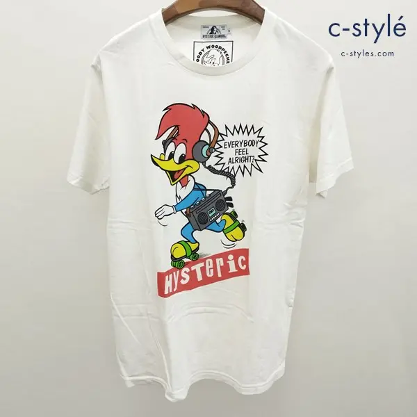 HYSTERIC GLAMOUR ヒステリックグラマー WOODY WOODPECKER Tシャツ M ホワイト 0252CT07 日本製 綿100