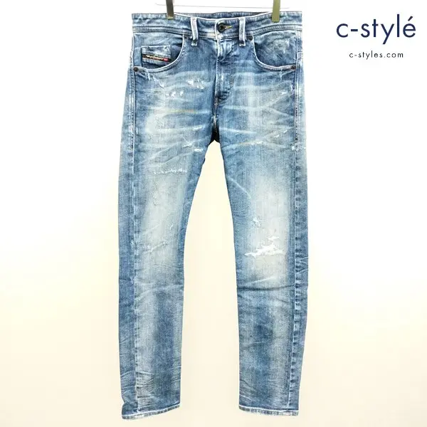 DIESEL ディーゼル THOMMER-T デニムパンツ 30 インディゴ 0870Q ダメージ加工 イタリア製 ジーンズ