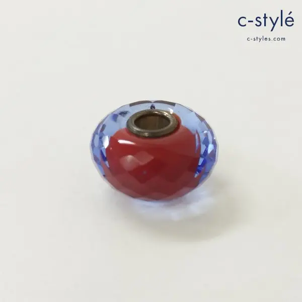 TROLLBEADS トロールビーズ ビーズチャーム ブルー×レッド アクセサリー ガラス ユニセックス