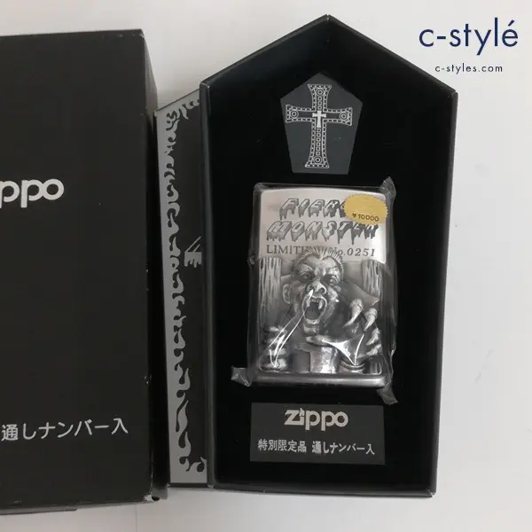 ZIPPO ジッポー FIERCE MONSTER ドラキュラ 特別限定品 通しナンバー入 オイルライター シルバー 喫煙具の買取金額(買取実績)