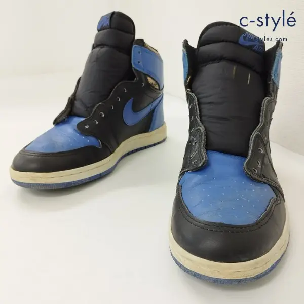 NIKE ナイキ AIR JORDAN 1 スニーカー 8・1/2 ブラック×ブルー 韓国製 851012BY Royal ロイヤル ヴィンテージ