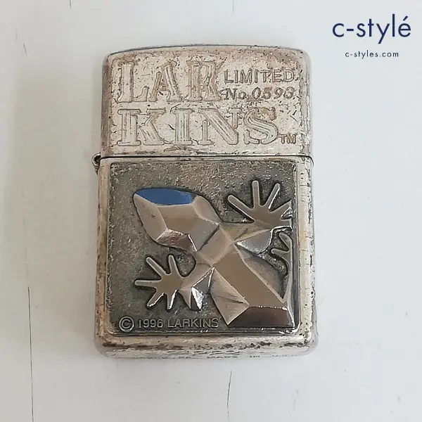 ZIPPO ジッポー LARKINS LIMITED オイルライター シルバー トカゲ シリアルナンバー入り 喫煙具