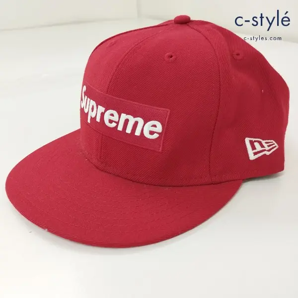 NEW ERA×Supreme ニューエラ×シュプリーム ボックスロゴキャップ 7・1/2 59.6㎝ レッド CAP ウール