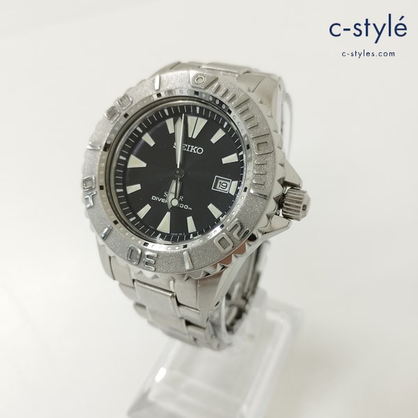 SEIKO セイコー プロスペックス 腕時計 シルバー V147-0AA0 ブラック文字盤