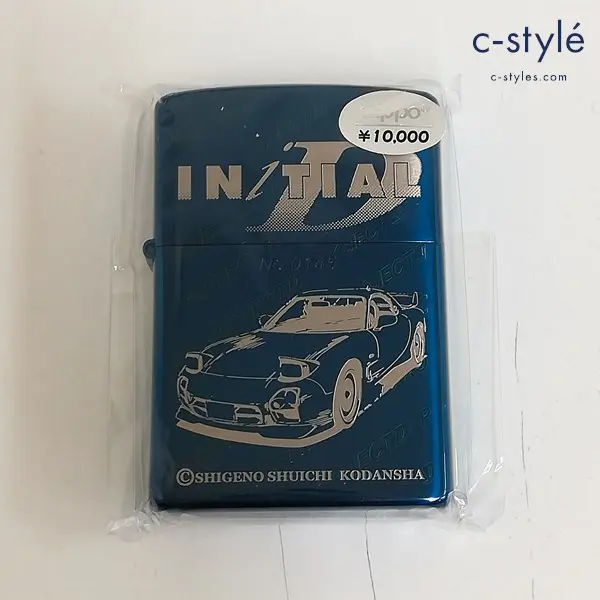 ZIPPO ジッポー イニシャルD 2002年製 オイルライター ブルーチタン 喫煙具