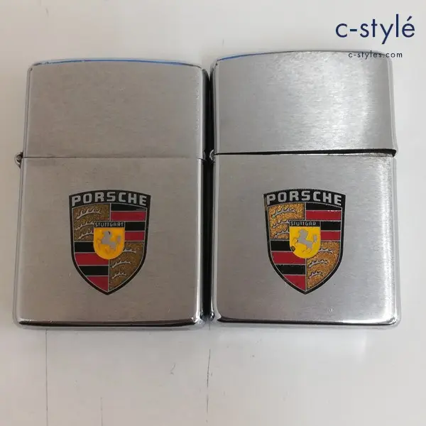 ZIPPO ジッポー ポルシェ PORSCHE ロゴマーク 1977年製 1979年製 オイルライター シルバー 喫煙具 計2点